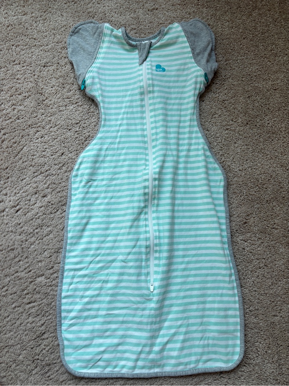 Love to Dream Arms Up Transition Swaddle Mint Stripe Size Large 1.0 TOG 18-24 lb